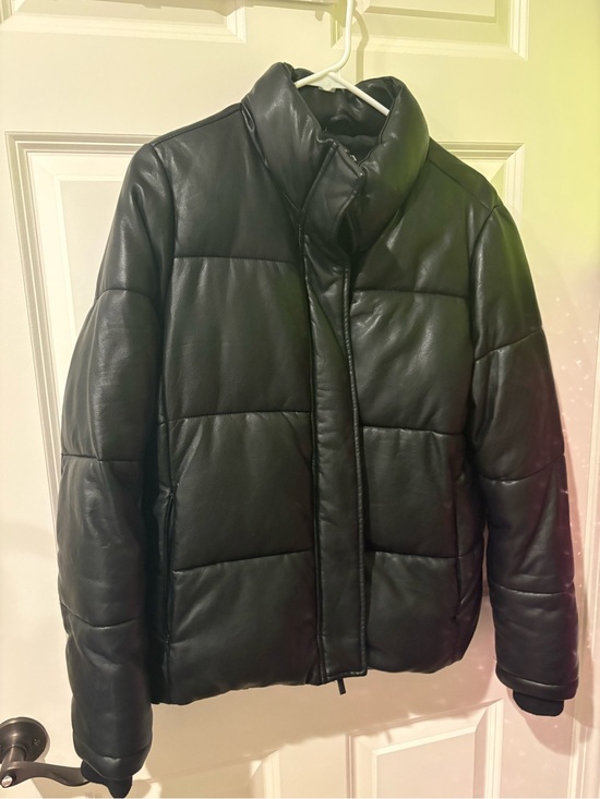 Andrew Marc Jackets & Blazers - Andrew Marc Black Quilted Faux-Leather Puffer Jacket
